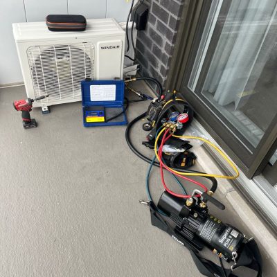 Residential mini split air conditioner installation in Edmonton