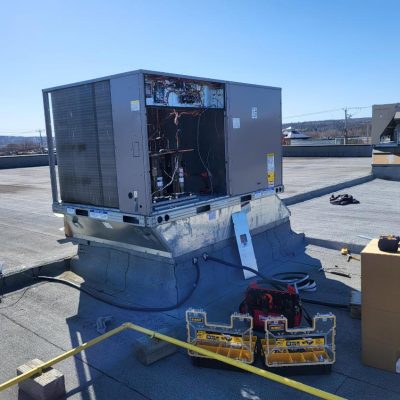 Commercial rooftop HVAC installation in Edmonton